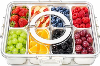 Snackle Box Container - 8 Compartments, Foldable Handle Best Deal