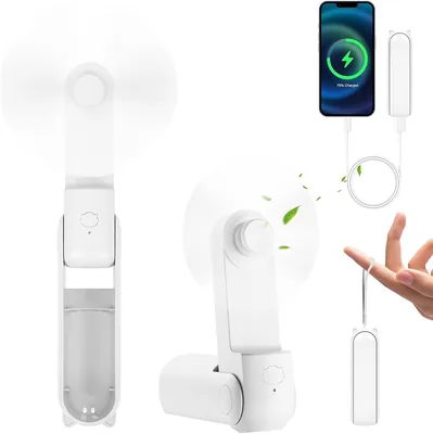 FainFun Handheld Fan 3 in 1 mit 4500 mAh Powerbank USB-Akku - Kleiner, batteriebetriebenes Gerät mit bis zu 37 Stunden Laufzeit - 57% Rabatt