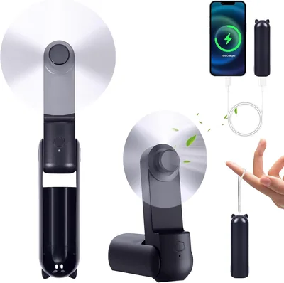 FainFun Handheld Fan Mini Fan 3-in-1 mit 4500 mAh Powerbank USB Batterie Klein Batteriebetrieben Max 37 Stunden Laufzeit Portabel - Best Deal