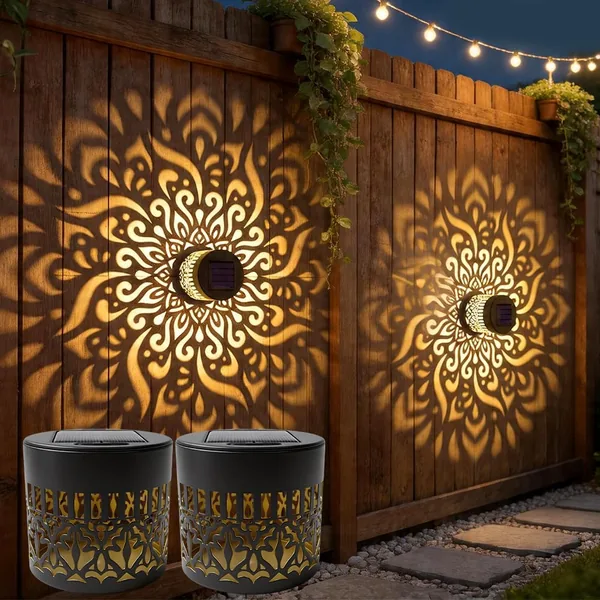 Wxeadu Decorative Solar Mandala Lights, Pack of 2