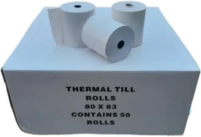 Thermal Receipt Paper 80x83mm 55GSM - 50 Rolls (BPA Free) | Best Deal