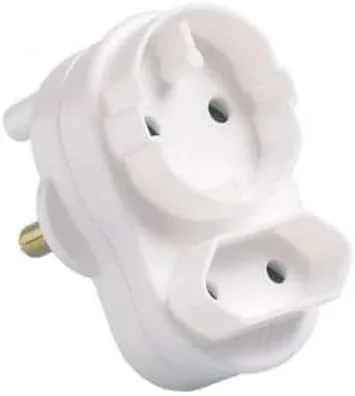 Twin Plug Electrical 2 Way Adaptor - White (South African Standard) | Best Deal