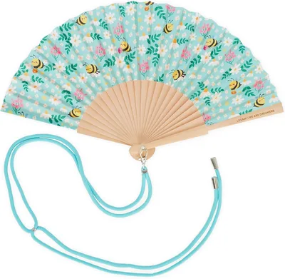 Legami - ¡Que Calor! Ventaglio Pieghevole, Tema Ape, Lanyard Rimovibile e Regolabile, Poliestere, Manico in Legno, 3.5 x 23 cm | Miglior Prezzo