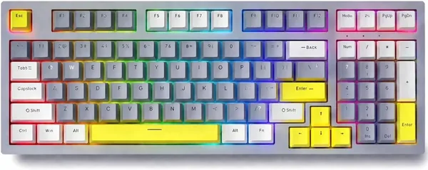 Teclado Gamer Mec nico ABNT2 Layout 85% USB com 13 Modos de Ilumina RGB Switch Outemu Red/Blue