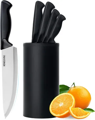 6 Piece German Knife Set - High Carbon Steel Block Knife Set Best Deal