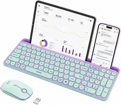 Seenda CTU-301 Bluetooth Keyboard & Mouse Combo Green Purple