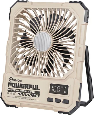 Ventilatore da Campeggio QUMOX Ricaricabile con LED, Telecomando, 100 Livelli di Velocità, Timer 2/4/6 Ore, Gancio e Supporto, Portatile - Miglior Affare