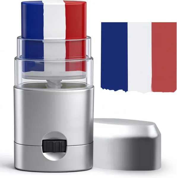 Supporteur de Peinture Faciale et Corporelle - Stick Maquillage Bleu Blanc Rouge pour Fans de Football Français