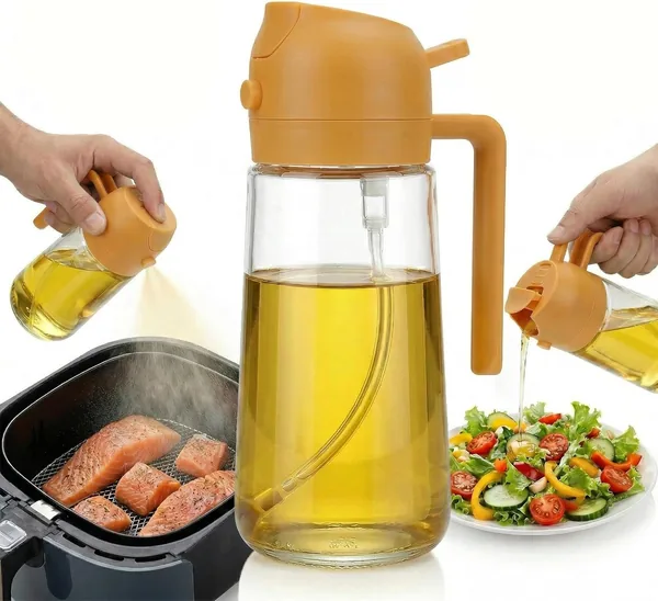 2 in 1 Oil Sprayer for Cooking Glass Oil Dispenser