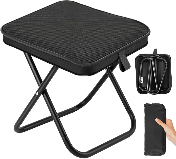 Gulxwis Sgabello Pieghevole da Campeggio, Portatile Leggero Sedia Pieghevole Resistente 120kg, Sgabello da Pesca Pieghevole