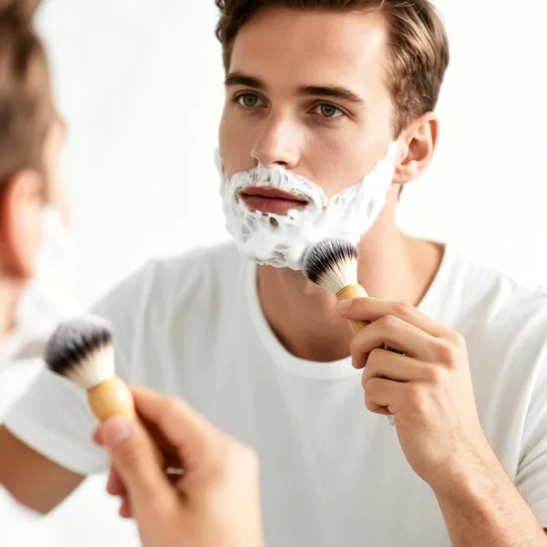 Shaving Brush Beard Grooming Tool Handle Design Manual Lather Brush For Face Shaving Travel Home Use