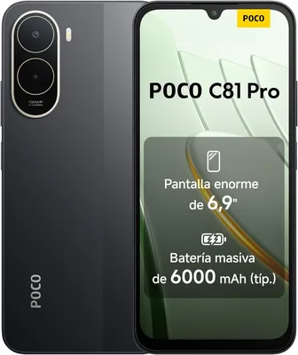 Xiaomi Poco C81 Pro Smartphone 4+256 GB, 6000 mAh, Pantalla Inmersiva de 6.9', Diseño Elegante, 13 MP, Mejor Oferta