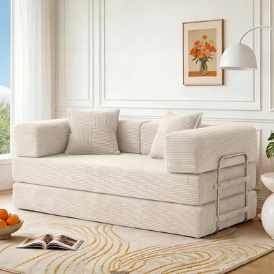 Sofa cama Vipbear Premium de Cordura, 160 cm, Modular y Versátil 5 en 1 con Espuma de Memoria de Alta Densidad 2 Plazas