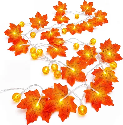 Maple Pumpkin Lantern String Lights - 3M 20LED