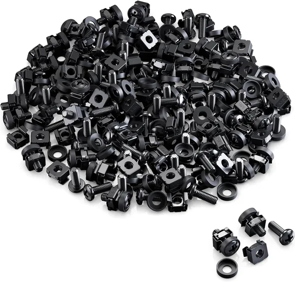 deleyCON [100st Set] M6 Käkor & Skruvar för 10 Inch 19 Inch Netverksskab IT Räck, Montagering för Serverrak Patch P - Best Price