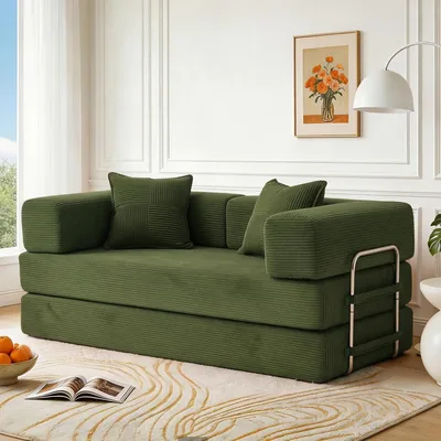 Sofa cama Vipbear de 160 cm, modular plegable de 5 en 1, de cordura, sofá cama de 2 plazas, ideal para espacios pequeños, verde - Mejor Oferta