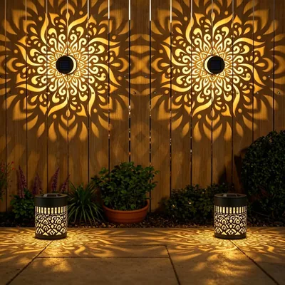 2er-Set Dekorative Solarmandala-Lichter, Wasserdichtes LED-Gartenleuchter, Best Deal