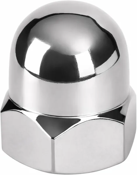 Cap Nuts M10 (DIN 1587) | Stainless Steel A2 V2A Rustproof | Hexagonal Cap Nut High Shape | Cap Nut Silver | Pack of 5