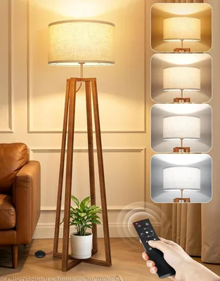 OUTON Floor Lamp - Modern Crossed Square Base, 4 Color Temperatures, Remote Control - Best Deal