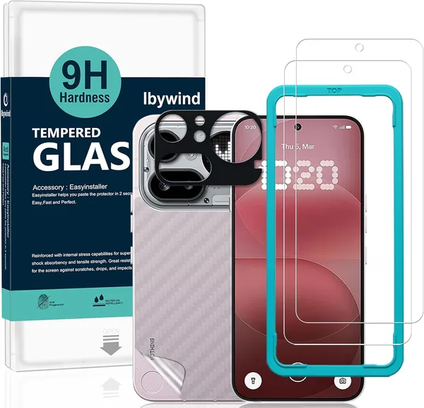 Ibywind Screen Protector for Nothing Phone (4a) Pro 5G, 2 Pack Tempered Glass with 9H Hardness and Camera Lens Cover
