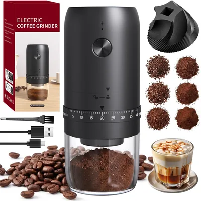 Necomi Electric Coffee Grinder 40 Settings 25g Capacity Rechargeable Auto-Stop