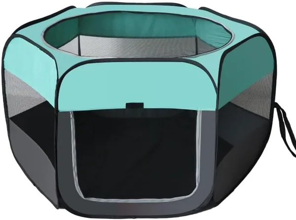 FLRYBRG Portable Foldable Pet Playpen, Dog Puppy Pen & Cat Tent Cage for Indoor & Outdoor Use