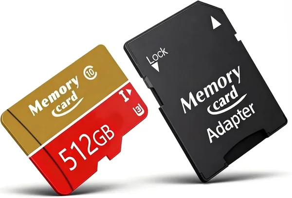 بطاقة ذاكرة MicroSDXC جديدة سعة 512 جيجابايت مع محول، لدعم كاميرا فائقة الدقة و4K UHD - فئة السرعة U3 Class 10