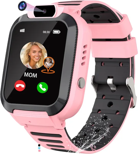 UNICECG Kids Smart Watch med GPS-följare - Telefonalarmklocka, Voice Chat & Game, IP68 Vätterd, Klassrummodell SOS