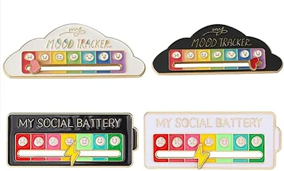 Social Battery Brooches Pack of 4 - Best Deal