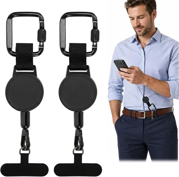 ViiRou Pack de 2 Lanyards Rétractables pour Téléphone Mobile, Anti-Chute et Anti-Vol pour Hiki - Meilleur Prix