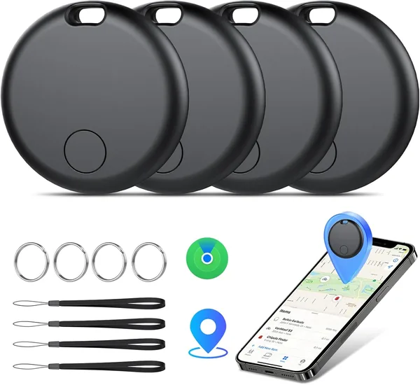 Localisateur intelligent d'air Tag Apple, Pack de 4, Fonctionne avec Apple Find My (iOS seulement), Autonomie batterie 1 an, Localise les clés