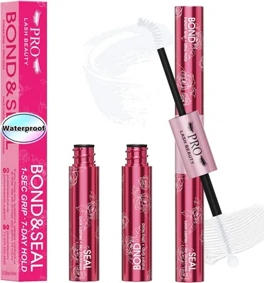 PRO LASHBEAUTY Augenwimpernkleber & Versiegelung, Wimpernverlängerung DIY, wasserfest 48h, Super starker Halt mit Maske