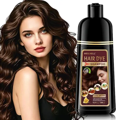 Champú Tinte de Cabello Marrón Oscuro 3 en 1, Cubre Canas, Natural y Herbal - ¡Mejor Oferta!