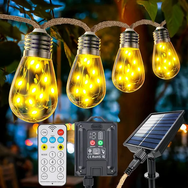 Foumteex Catena Luminosa Solare Esterno con Telecomando| 10M 20 LED IP65