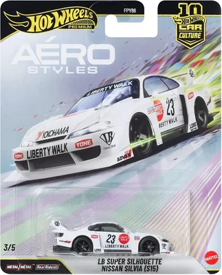Hot Wheels Car Culture LB-Super Silhouette Nissan Silvia (S15) 1:64 Escala Metalico Coche Juguete con Neumáticos Real Riders