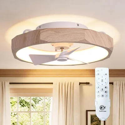 Ventilateur Parrot Uncle 50 cm avec lumière silencieuse et réversible, lames ABS, moteur DC, mode été/hiver, 3 températures de couleur - Meilleur Prix