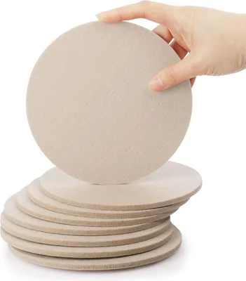 10 Pack Round Felt Coasters 15cm Beige Plant Pot Mat Best Deal