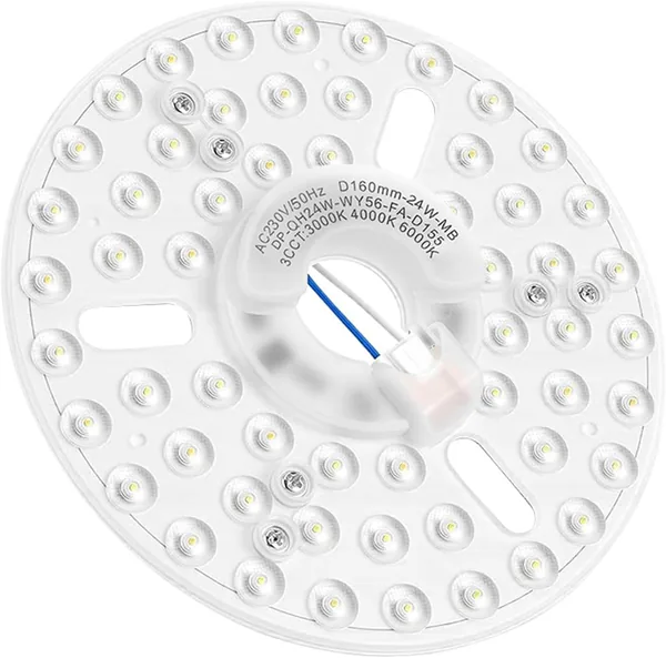 ZestEcho Kit de Repuestos de Ventiladores de Techo LED 24W, Panel LED Magn tico 6.3 Pulgadas, 3 Temperaturas de Color (3000K/4000K/6000K) con Memoria