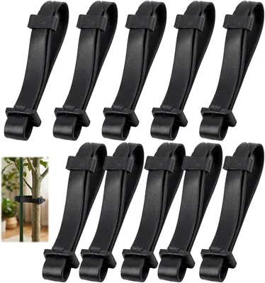 ZKFSIE 10 Pack Tree Ties - Adjustable Rubber Straps for Trees & Plants Best Deal