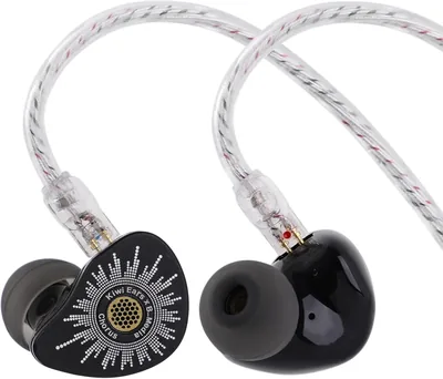 Linsoul Kiwi Ears x B_Media: Chorus In-Ear Monitor, Dynamisk Drivare med DLC Diafragma, Kabela Earbuds med CNC-Gravurad Metall