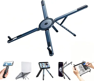 Magnetischer 3-in-1 Laptopständer Tabletständer Mobiltelefonständer Verstellbarer Reiseständer aus Aluminiumlegierung