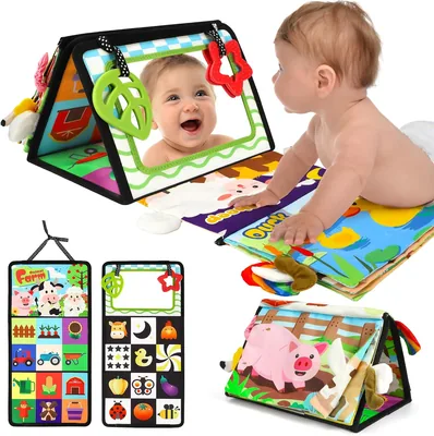 URMYWO Baby Toy Book 0-12 Months Black Foldable Montessori Mirror Teething Ring Best Deal