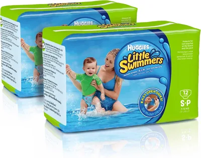 HUGGIES LITTLE SWIMMER Swim Pants Diaper, Size Small, Twin Pack (24)