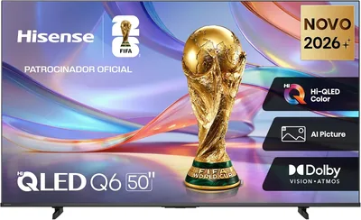 TV Smart Hisense 4K 50" 50Q6QVV com Processador AI, Dolby Vision, HDR10+, HLG, Modo Cineasta, Dolby Gaming, Dolby - Best Deal