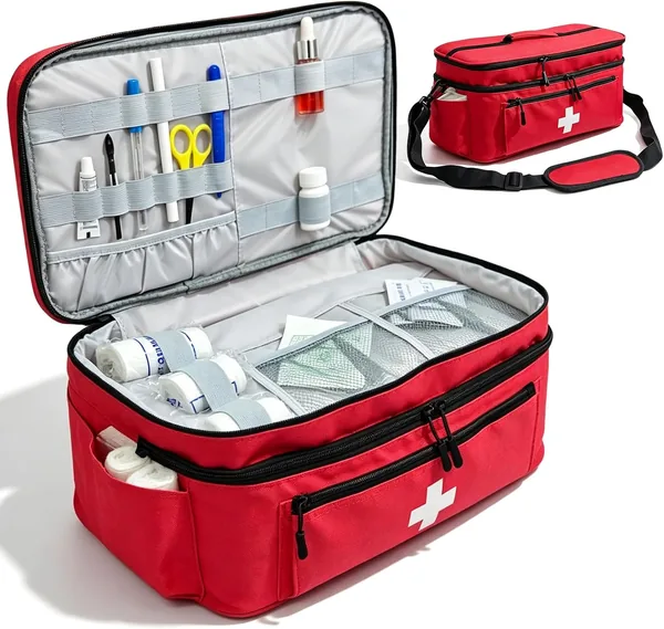 Nimblyne 40×21×17.5cm Portabeln läkarebag: Tt omfattande medel-lagring First Aid Bag, Ta bortdelbar delar