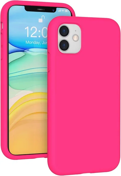 Silicone Case for iPhone 11 (6.1"), Compatible Shockproof Slim Thin Phone Cover, Soft Microfiber Lin
