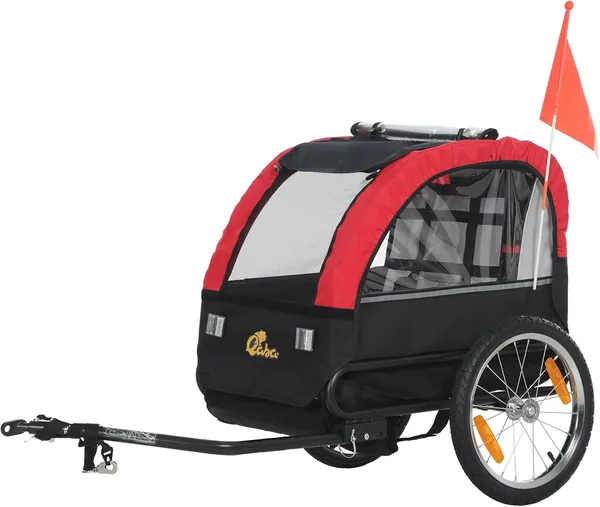 Qaba Bike Trailer for Kids, Baby Bicycle Trailer with 16