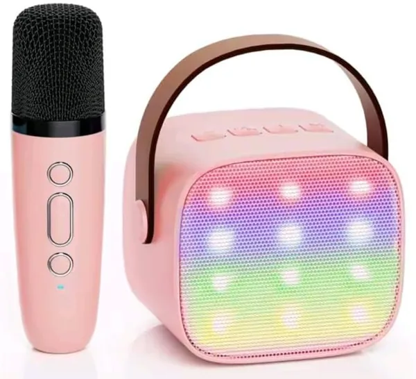 Mini Karaoke Machine for Kids & Adults - Portable Bluetooth Speaker with Wireless Microphone
