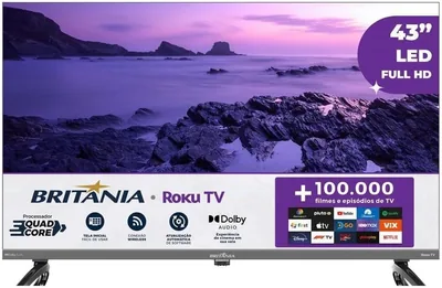 TV Inteligente Britânia B43KRA 43" Full HD com Roku - Melhor Preço