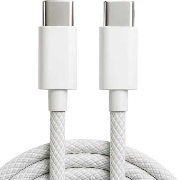 Cabo USB-C Tipo C 60W Tranado 2M Premium De Nylon Compat vel com iPhone 15, 15 Pro/Max, iPhone 16, 16 Pro/Max, iPhone 17, 17Pro/Max, Samsung Galaxy